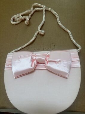 Blush Pink Satin Bow Crossbody Purse